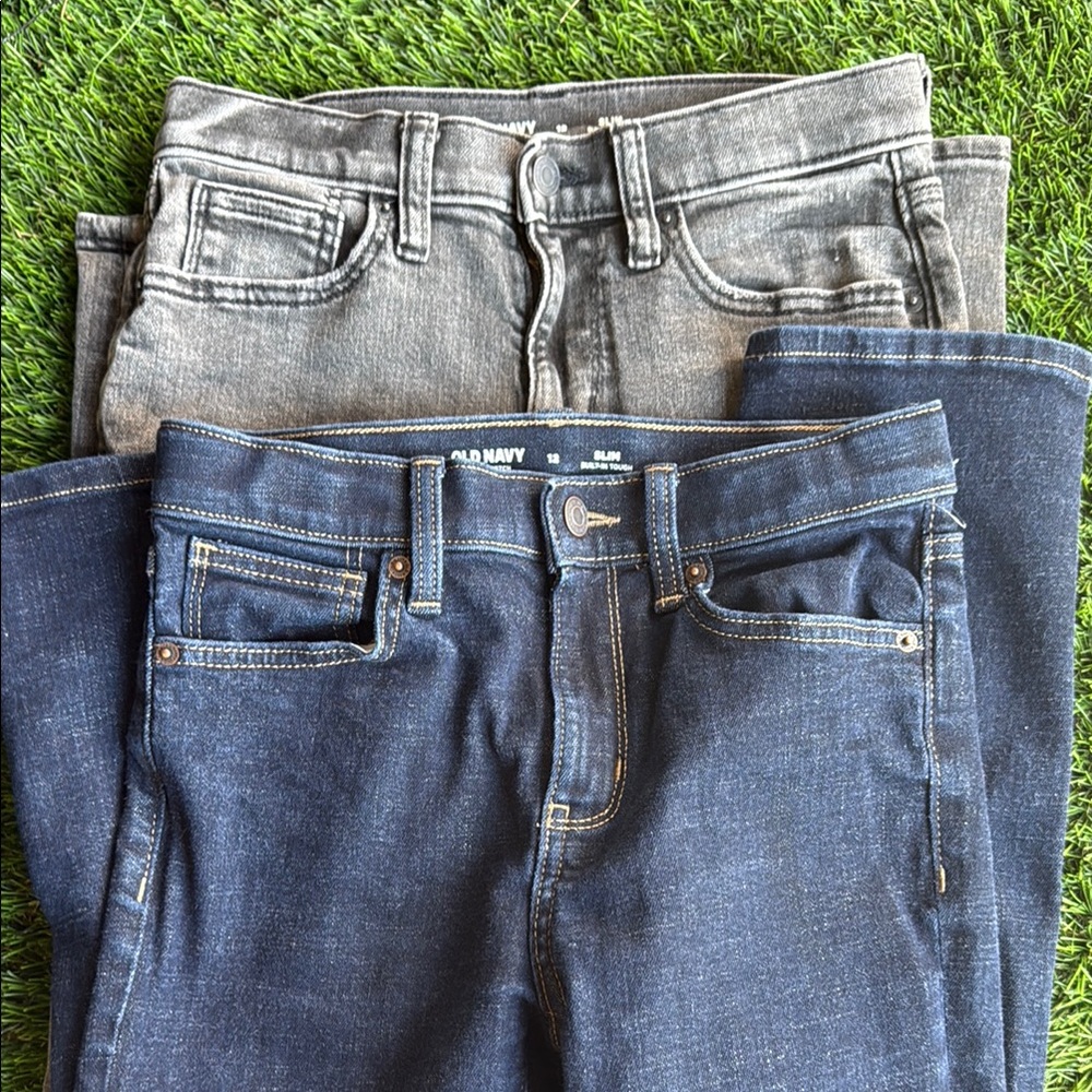 Old Navy Denim Duo in Blue and Gray boy jeans